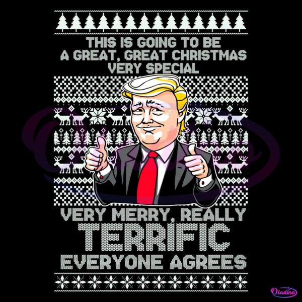 Funny Donald Trump Great Terrific Merry Christmas SVG