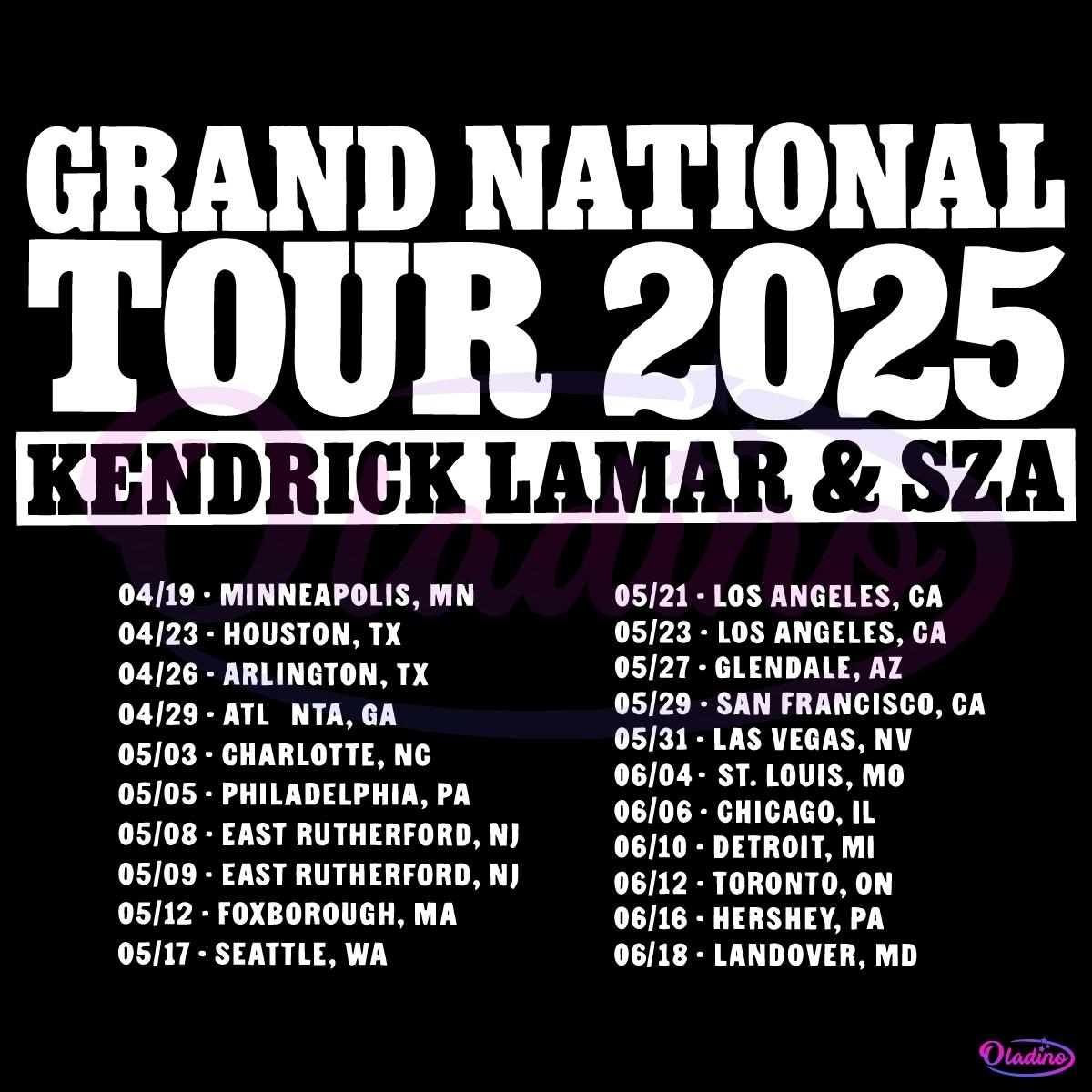 Grand National Tour 2025 Kendrick Lamar And Sza Svg Free Download