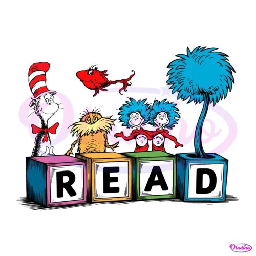 Happy Reading Book Day Dr Seuss SVG