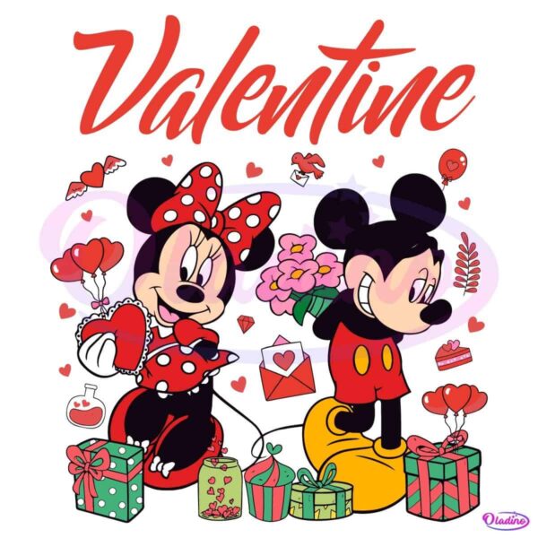 Happy Valentine Heart Mickey Minnie Mouse SVG