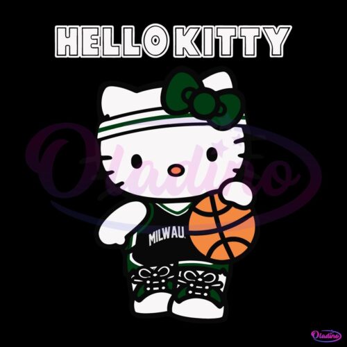 Hello Kitty Hoops Milwaukee Bucks SVG Magic