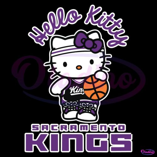 Hello Kitty Sacramento Kings Basketball SVG