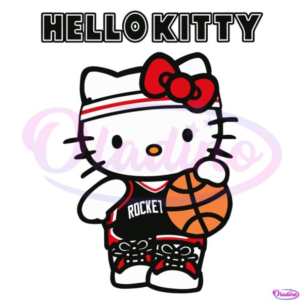 Houston Rockets Hello Kitty Basketball SVG