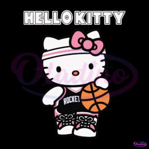 Houston Rockets Pink Hello Kitty Basketball SVG