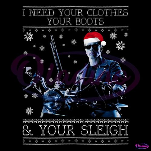 I Need Your Clothes Terminator Christmas Knit PNG