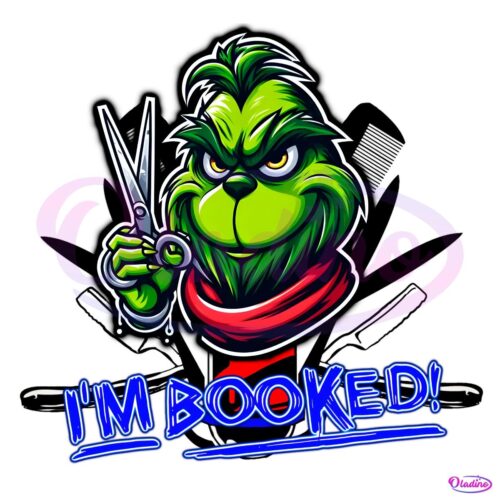 Im Booked Funny Christmas Grinch Hair Stylist PNG