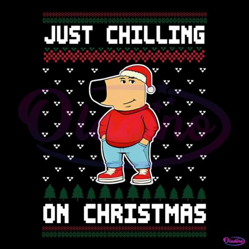 Just Chilling On Christmas Chill Guy Meme 2024 SVG