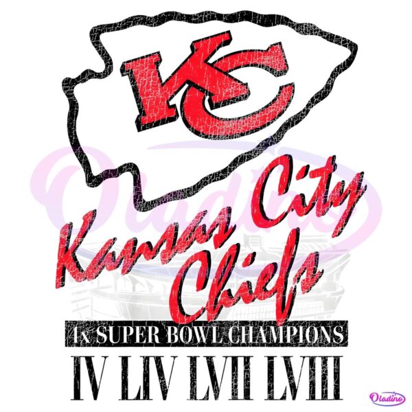 Kansas City Chiefs 4X Super Bowl Champions PNG