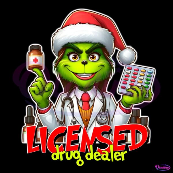 Licensed Drug Dealer Christmas Grinch Pharmacist PNG