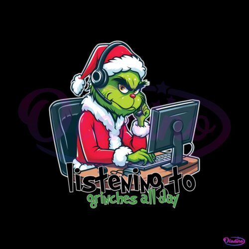 Listening To Grinches All Day Christmas Grinch Telesale PNG