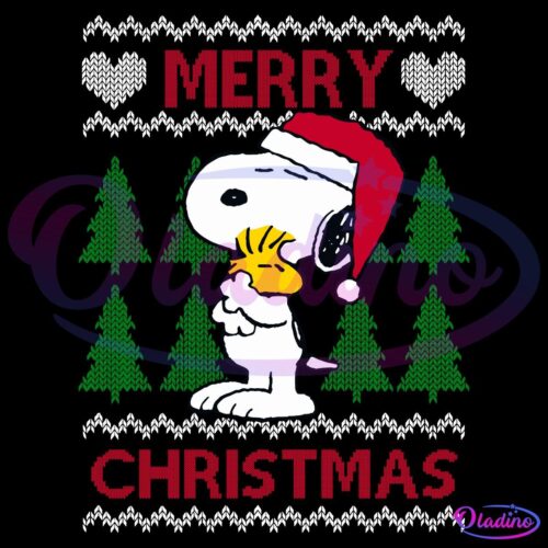 Merry Christmas Peanuts Snoopy Woodstock SVG