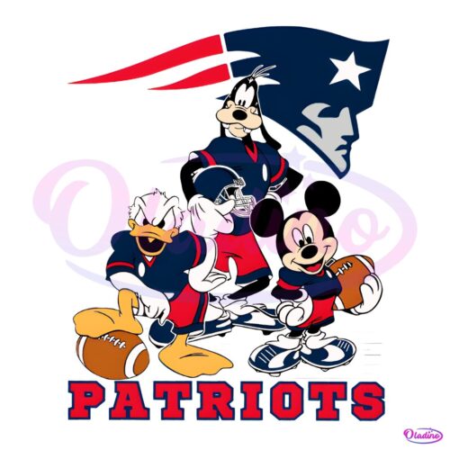 Mickey And Friends New England Patriots Football PNG