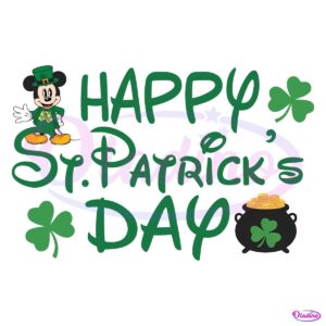 Mickey Mouse Happy St Patricks Day SVG