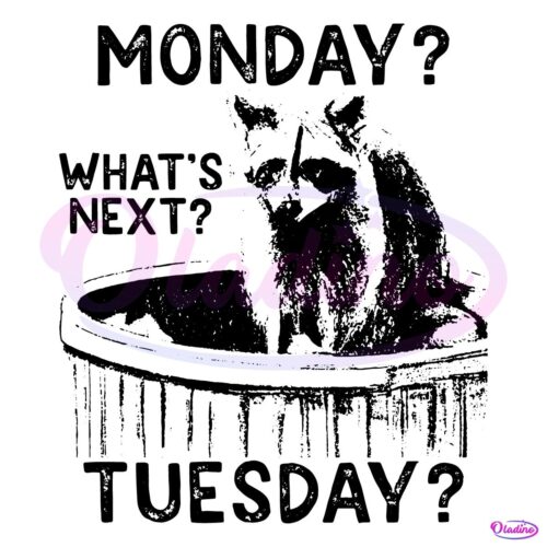 Monday Whats Next Tuesday Funny Raccoon Meme SVG