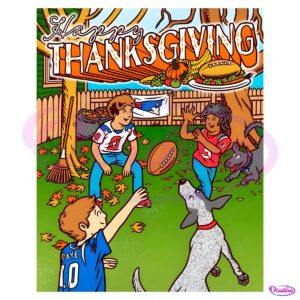 New England Patriots Happy Thanksgiving With Family PNG