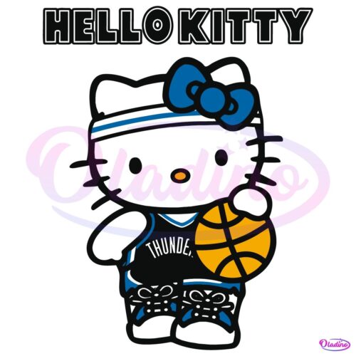 Oklahoma City Thunder Hello Kitty Basketball SVG