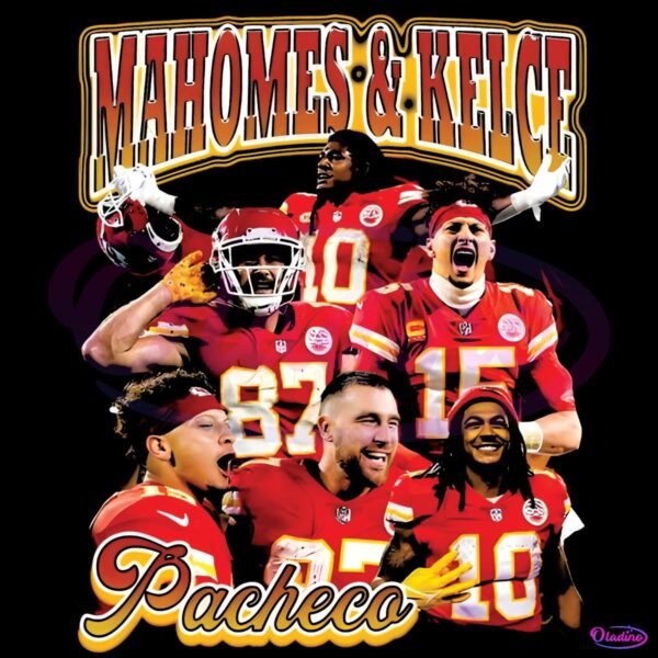 Patrick Mahomes Travis Kelce And Isiah Pacheco PNG