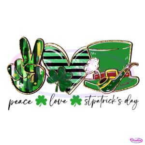 Peace Love St Patricks Day PNG