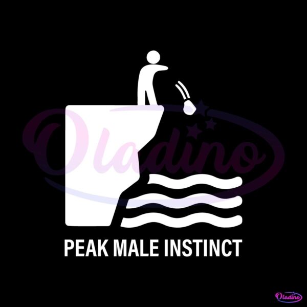 Peak Male Instinct Funny Cliff Rock Throwing SVG