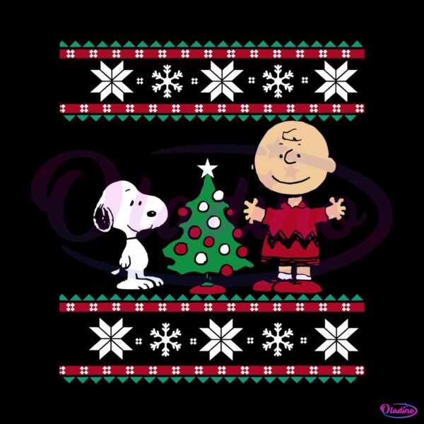 Peanuts Snoopy And Charlie Christmas Tree SVG