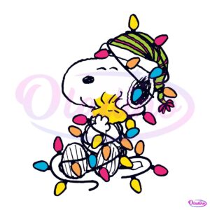 Peanuts Snoopy Woodstock Christmas Light Paint SVG