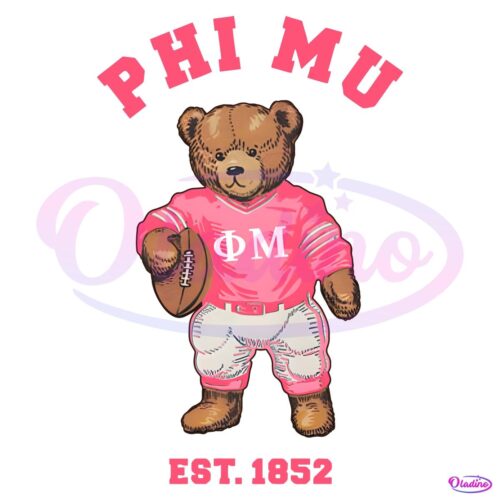 Phi Mu Est 1852 Sorority Teddy Bear PNG