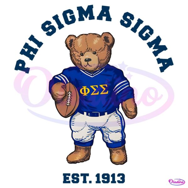 Phi Sigma Sigma Est 1913 Sorority Teddy Bear PNG