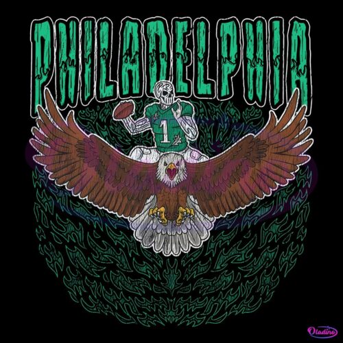 Philadelphia Eagles Skeleton Football Player PNG