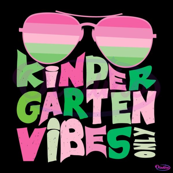 Retro AKA Pink And Green Kindergarten Vibes Sunglasses SVG