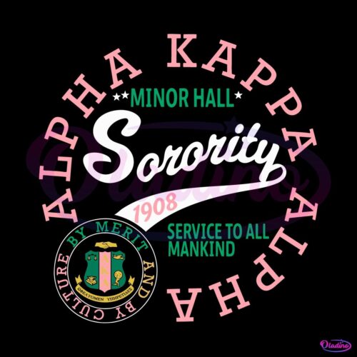 Retro Alpha Kappa Alpha Minor Hall Sorority 1908 SVG