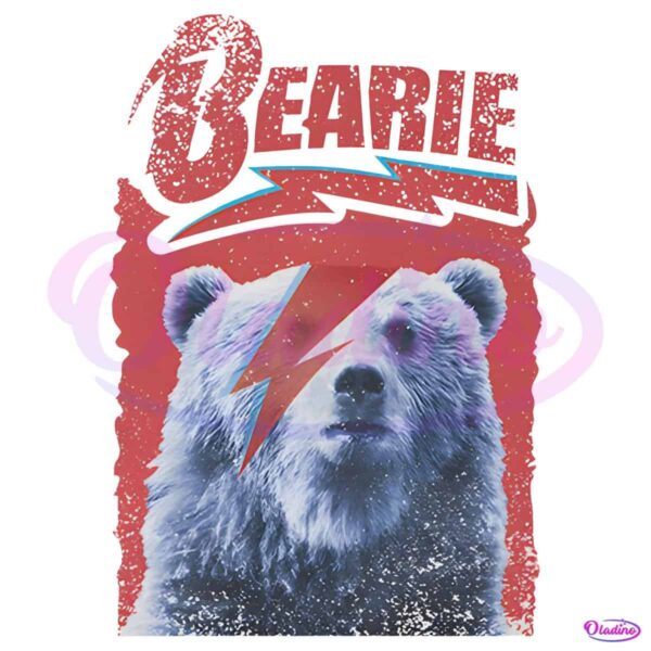 Retro Bowie Ziggy Stardust Bear PNG
