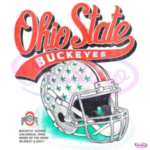 Retro Vintage Ohio State Buckeyes Logo Football Helmet PNG