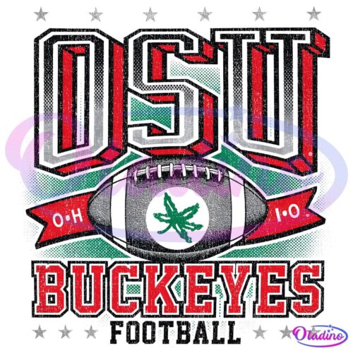 Retro Vintage OSU Buckeyes Football PNG