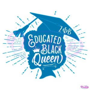 Retro Zeta Phi Beta Educated Black Queen SVG