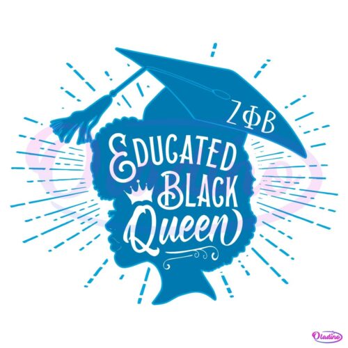 Retro Zeta Phi Beta Educated Black Queen SVG