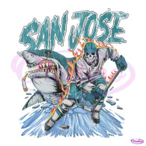 San Jose Sharks Skeleton Hockey Player SVG