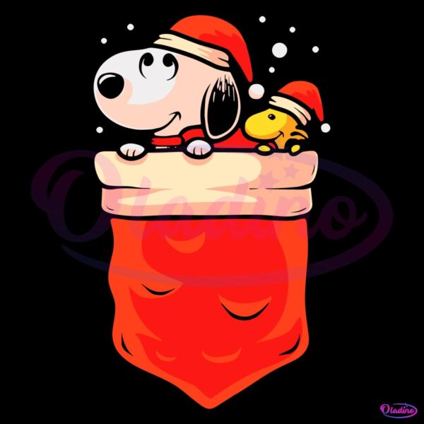 Snoopy And Woodstock Pocket Friends Christmas SVG