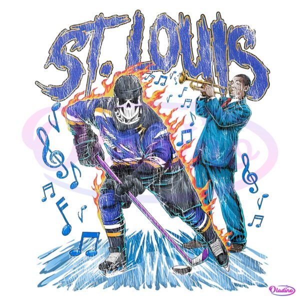 St Louis Blues Skeleton Hockey Player PNG