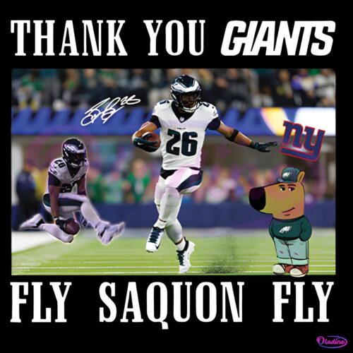 Thank You Giants Fly Saquon Fly Chill Guy PNG