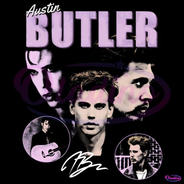 Vintage 90S Austin Butler Face Actor Signature PNG