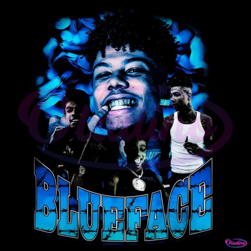 Vintage 90S Rapper Blueface PNG