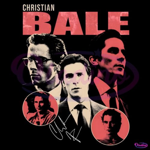 Vintage Christian Bale Actor Signature PNG