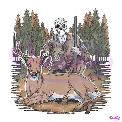 Vintage Deer Hunting Skeleton Hunter PNG