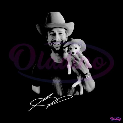 Vintage Glen Powell With Dog Signature PNG