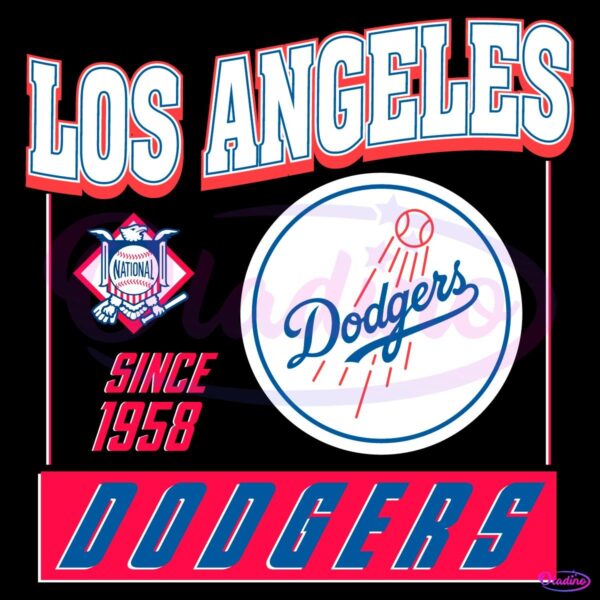 Vintage Los Angeles Dodgers Baseball Since 1958 SVG