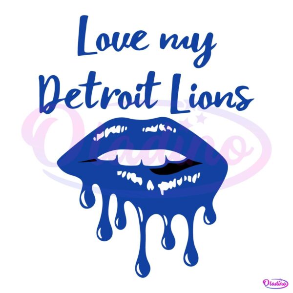 Vintage Love my Detroit Lions lip SVG