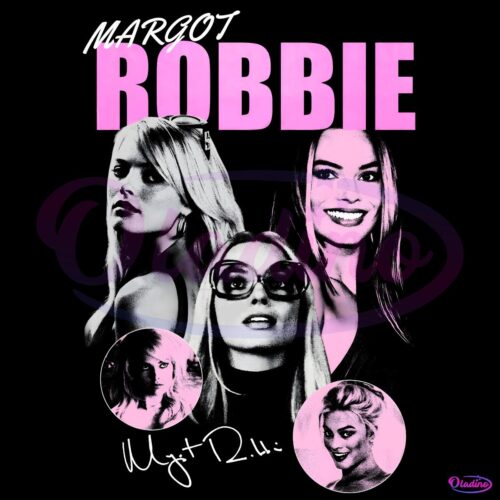 Vintage Margot Robbie Barbie Actor Signature PNG