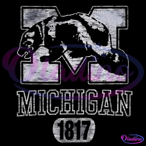 Vintage Michigan Wolverines Biff 1817 Logo Mascot PNG