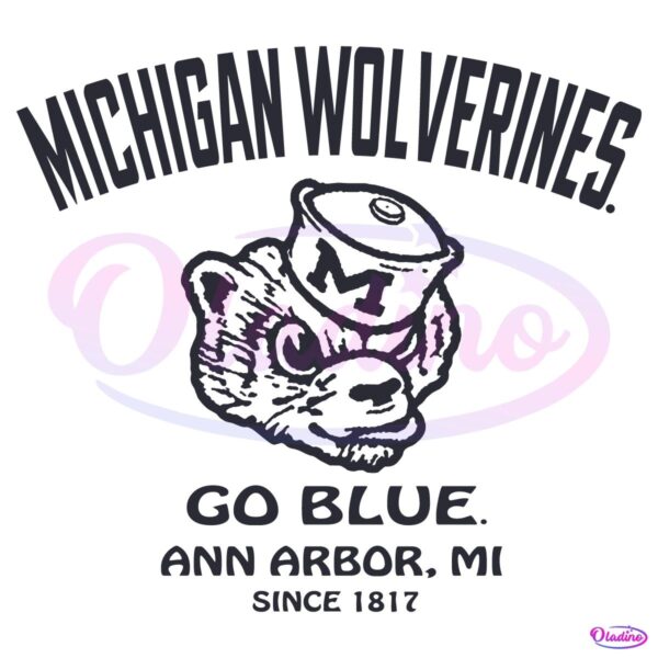 Vintage Michigan Wolverines Football Go Blue SVG