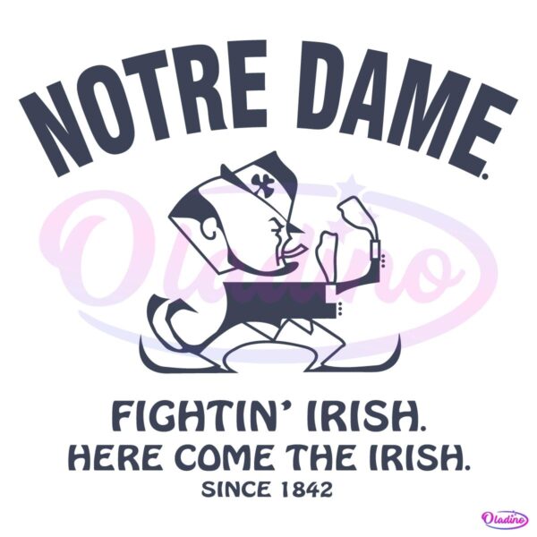 Vintage Notre Dame Fighting Irish Football Logo Mascot SVG